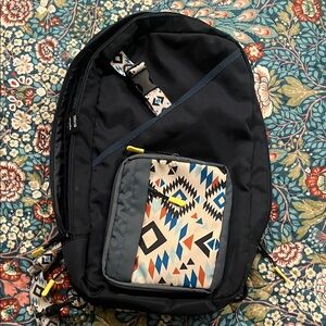 Original Use Trendy Navy  Backpack with Geometric Accents